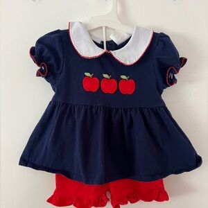 Sitchy Fish Back to School Smocked Apple Set